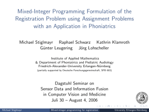 Mixed-Integer Programming Formulation of the Registration Problem