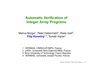 Automatic Verification of Integer Array Programs