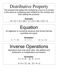 Distributive Property Equation Inverse Operations