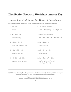 Distributive Property - Answers
