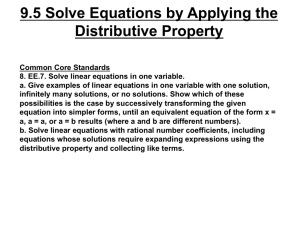 9.5 Solve Equations by Applying the Distributive Property
