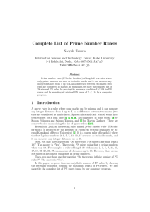 Complete List of Prime Number Rulers