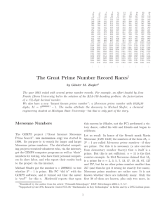 The Great Prime Number Record Races1