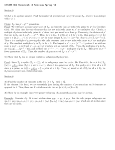 MATH 366 Homework 10 Solutions Spring `11 Section 6: 52) Let p