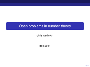 Open problems in number theory