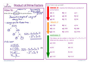 How to . . . Product of Prime Factors