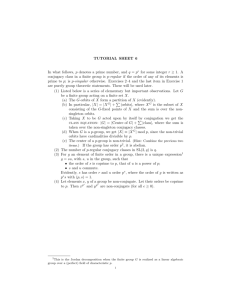 TUTORIAL SHEET 6 In what follows, p denotes a prime number, and