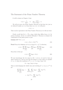 The Statement of the Prime Number Theorem