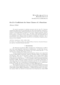 On Li`s Coefficients for Some Classes of L