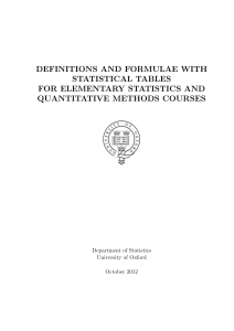 definitions and formulae with statistical tables for elementary