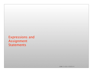 Expressions and Assignment Statements