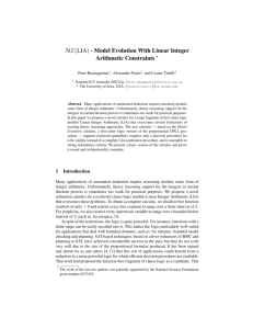 ME(LIA) - Model Evolution With Linear Integer Arithmetic Constraints