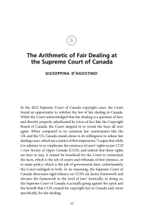 The arithmetic of Fair Dealing at the supreme Court of Canada