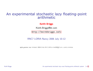 An experimental stochastic lazy floating-point arithmetic