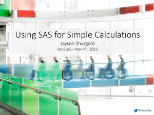 Using SAS for Simple Calculations