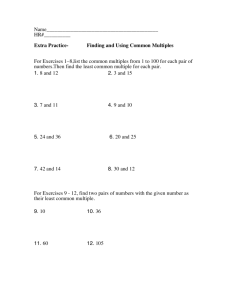 Extra Practice- Finding and Using Common Multiples For Exercises