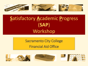 Satisfactory Academic Progress (SAP) Workshop