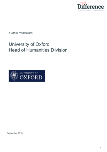 University of Oxford Head of Humanities Division