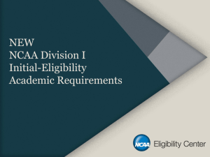 NCAA Initial-Eligibility Academic Requirements