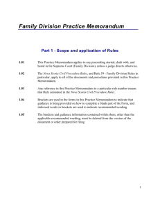 Family Division Practice Memorandum