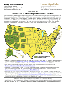 Federal Lands as a Percentage of Total State Land Area