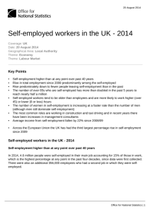 Self-employed workers in the UK - 2014
