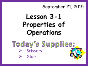 Lesson 3-1 Properties of Operations