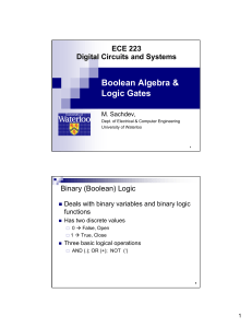 Boolean Algebra & Logic Gates - Electrical and Computer Engineering