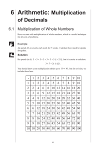 6 Arithmetic: Multiplication