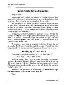 Quick Tricks for Multiplication