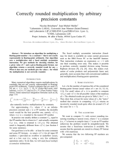 Correctly rounded multiplication by arbitrary precision constants