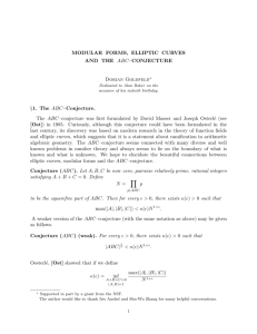 Modular Forms, Elliptic Curves, and the ABC Conjecture