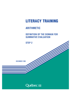 Literacy Training Arithmetic