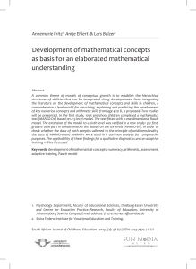 Development Of Mathematical Concepts As Basis For