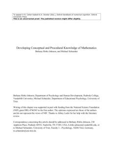 Developing Conceptual and Procedural Knowledge of Mathematics