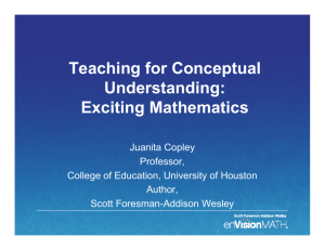 Teaching for Conceptual Understanding: Exciting Mathematics