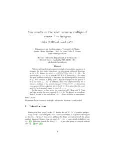 New results on the least common multiple of consecutive integers
