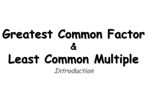 Greatest Common Factor Least Common Multiple