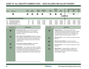 Sample data  - Milliman & Robertson Salary Surveys
