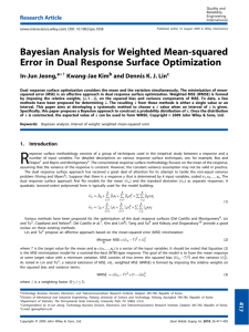 Bayesian analysis for weighted meansquared error in dual response