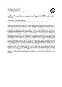 Analysis of weighted mean temperature of Algeria for GNSS water