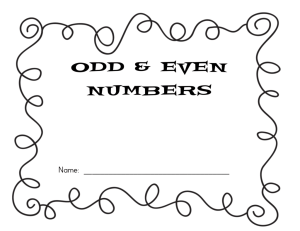Odd & Even Numbers - The Curriculum Corner