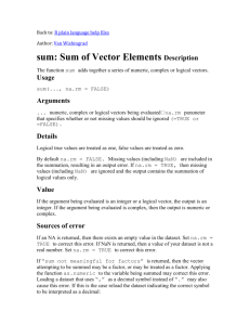 sum: Sum of Vector Elements Description