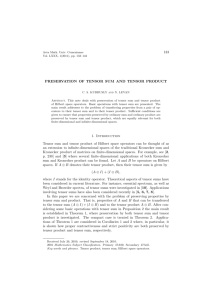 133 PRESERVATION OF TENSOR SUM AND TENSOR PRODUCT