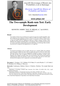 The Two-sample Rank-sum Test - Electronic Journal for History of