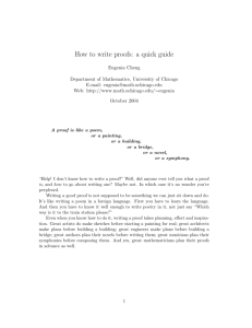 How to write proofs: a quick guide
