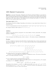AES: Rijndael Cryptosystem