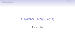 4. Number Theory (Part 3)