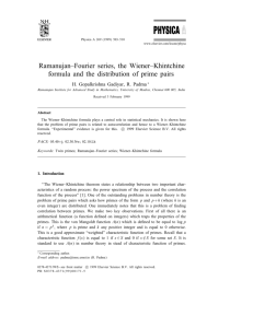 Ramanujan–Fourier series, the Wiener–Khintchine