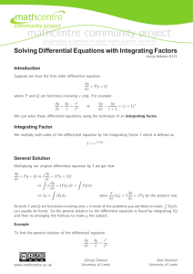 Solving Differential Equations with Integrating Factors